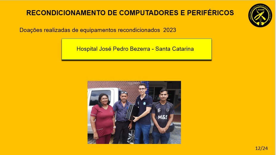 Tech solidário doa computadores para hospital